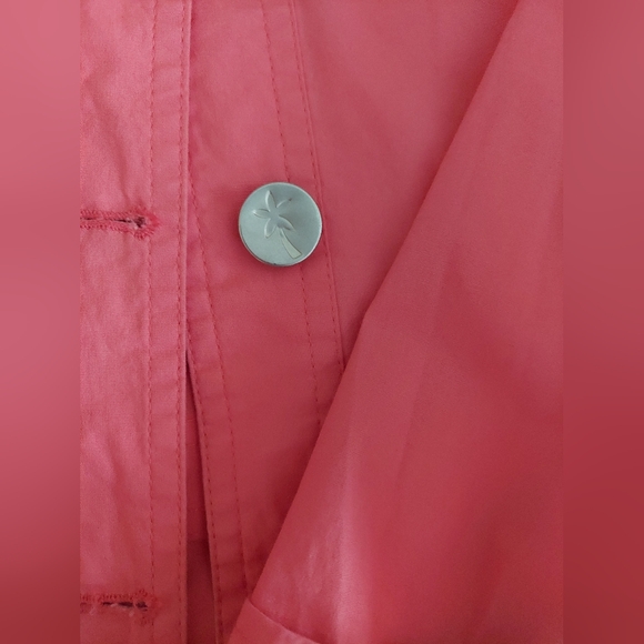 Lulu B Coral Jacket w/ decorative Palm Tree buttons & front pockets Size XL - Picture 11 of 12